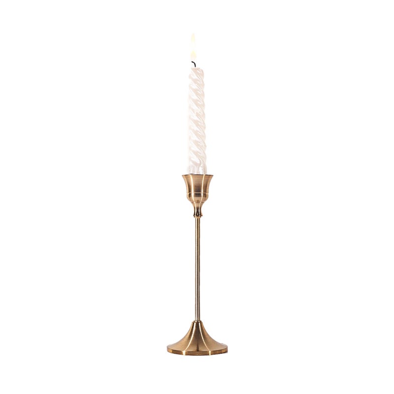 LOKUME Set 30 Portacandele Conici Dorati | In Metallo, Altezze Variabili 24-33,7 Cm | Per Matrimoni E Cene Eleganti