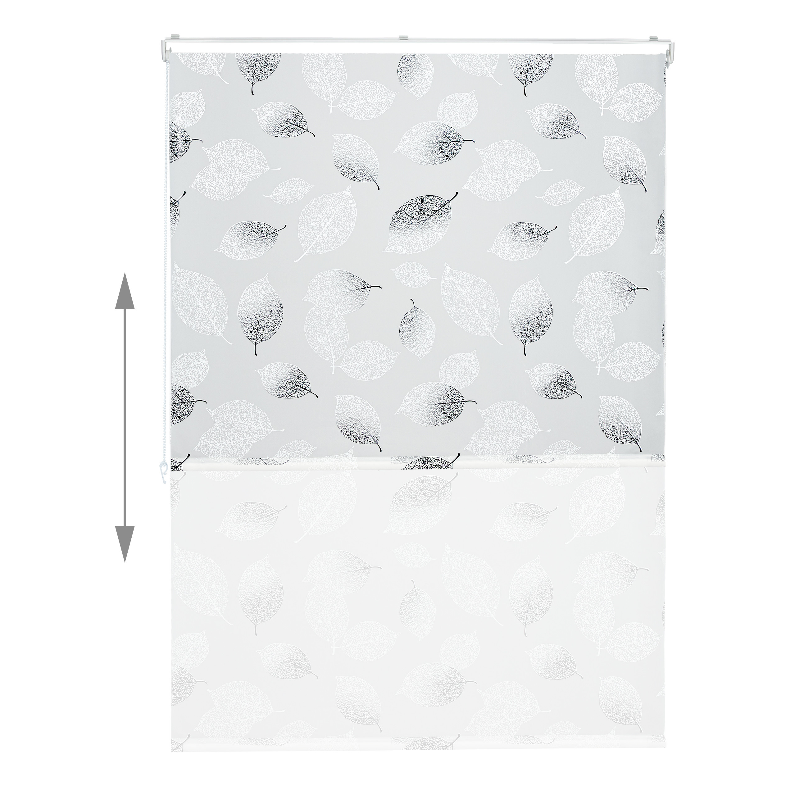 Store de baignoire, 120 x 240 cm, rideau de douche avec chaine, montage ajustable, salle de bain, noir-blanc, Relaxdays - 5