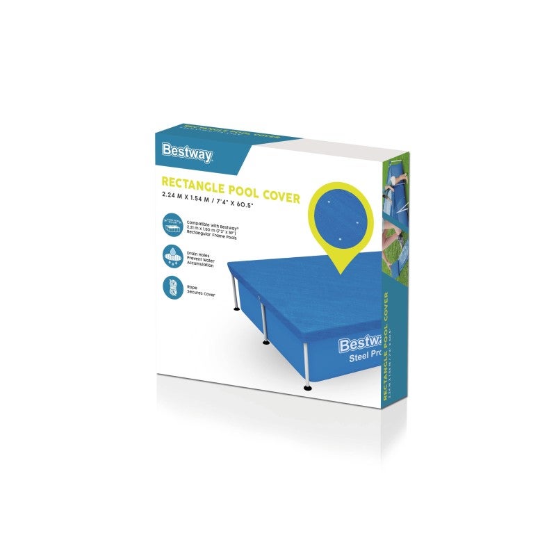 Bestway Bâche 4 saisons rectangle 224x154cm pour piscine Steel Pro 221x150cm - 6