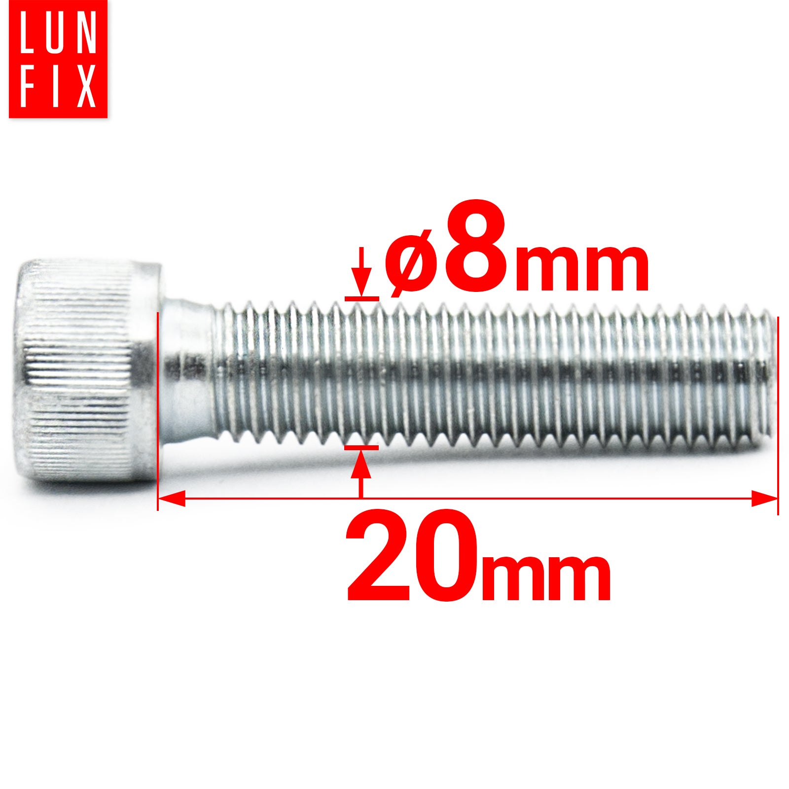 Śruba imbusowa DIN 912 M8 20 mm kl. 8.8 1kg