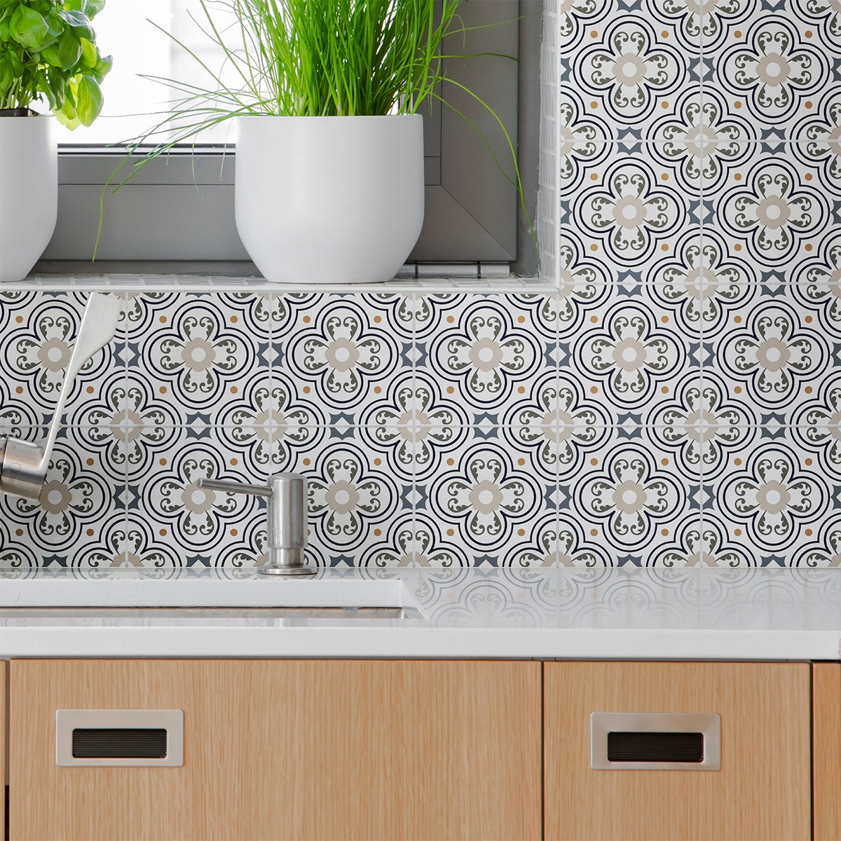 24 vinilos baldosas de cemento azulejos graciano - adhesivo de pared - revestimiento sticker mural decorativo - 24stickers10x10cm