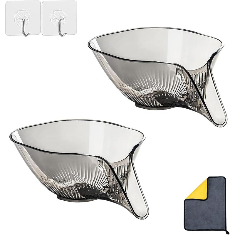 Zestaw 2 przezroczystych, wielofunkcyjnych koszyków do odcedzania z lejkiem, przeznaczonych do użytku w gospodarstwie domowym i kuchni