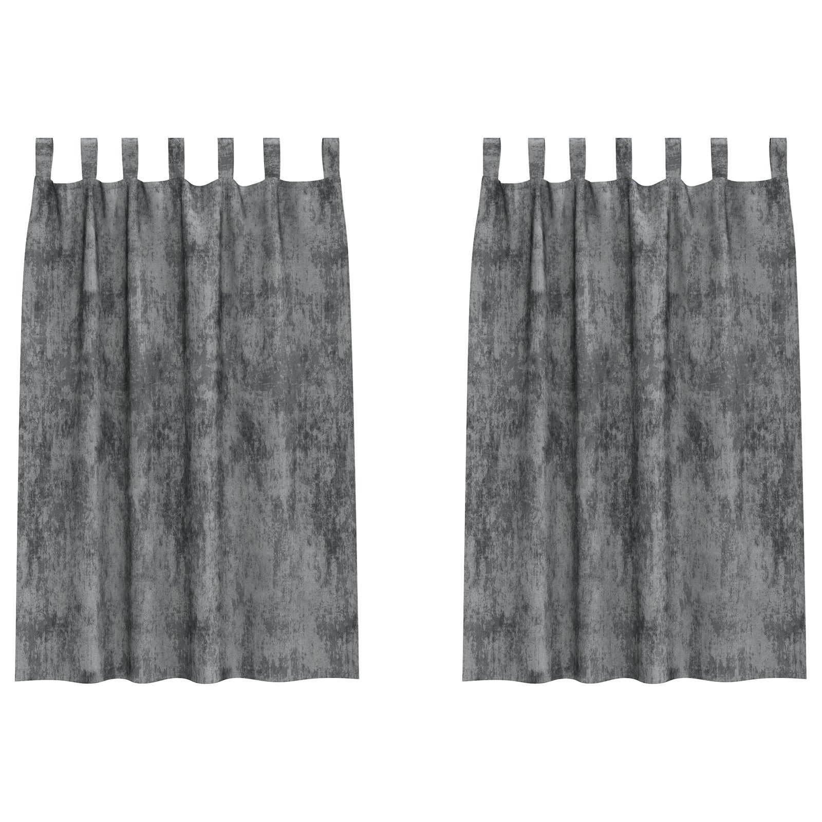 Zasłony z weluru z zasłonami 2 pcs Szary 175 x 140 cm Aksamit vidaXL