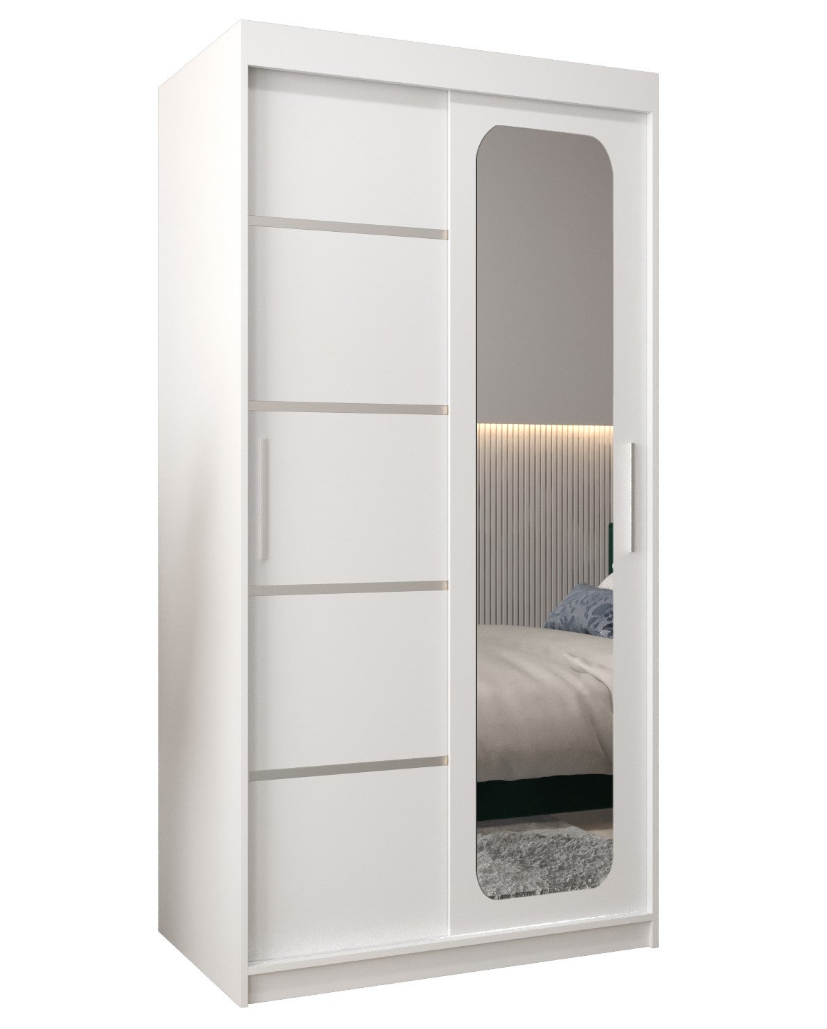 Szafa przesuwna garderoba PROMO V2 100 x 62 x 200 cm Biały - Abiks Meble