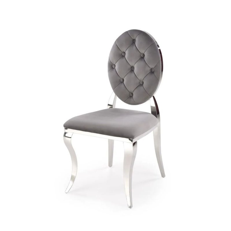 Krzesło tapicerowane K555 VELVET szare/srebrne