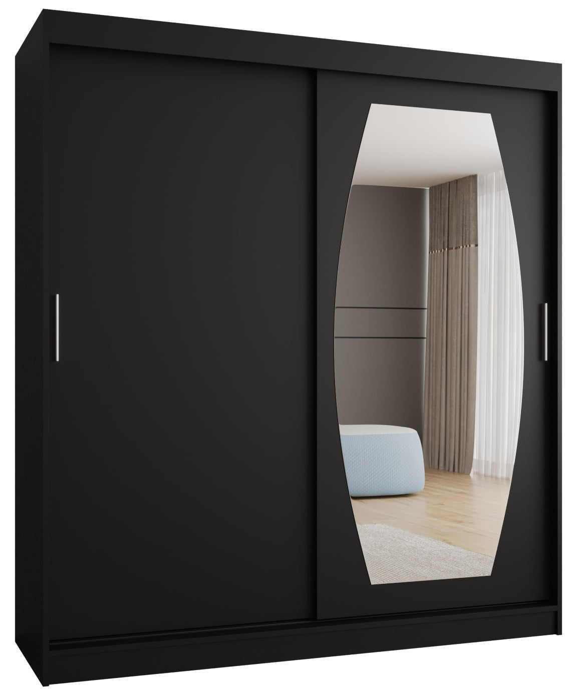 Szafa przesuwna garderoba ROSSA 180 x 62 x 200 cm Czarny - Abiks Meble
