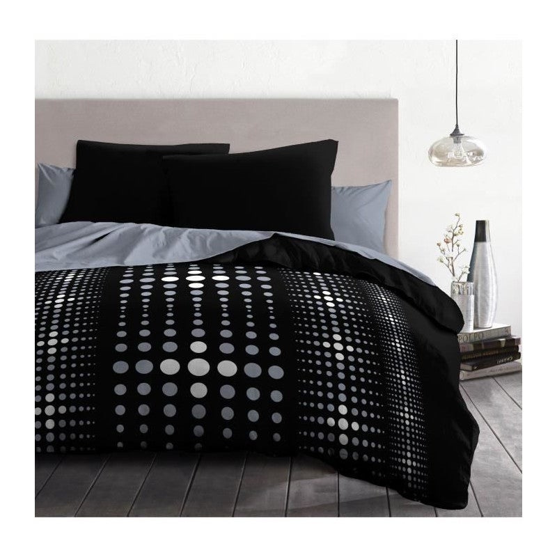 Home Linge Passion – Parure de Couette 240x260 cm – Housse imprimée + taie – Douce, légère et Facile d'entretien – Motifs Diffus