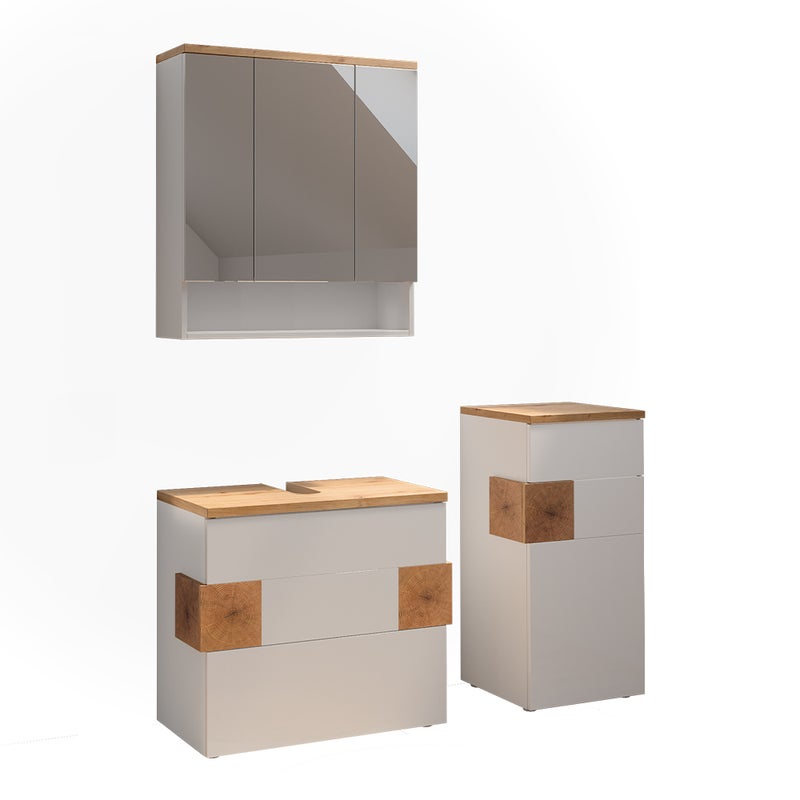 Vicco Zestaw mebli łazienkowych Eden, Biały, 3 części