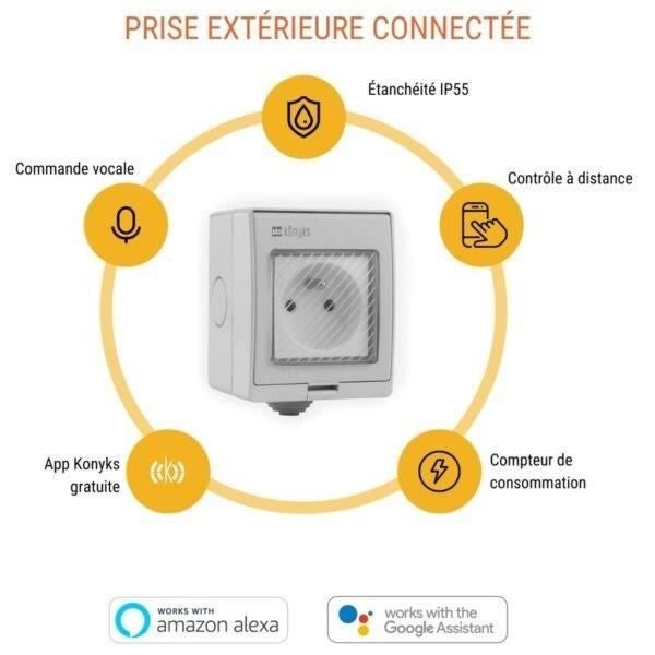 Prise extérieure - KONYKS - Pluviose FR - WiFi - Blanc - 4