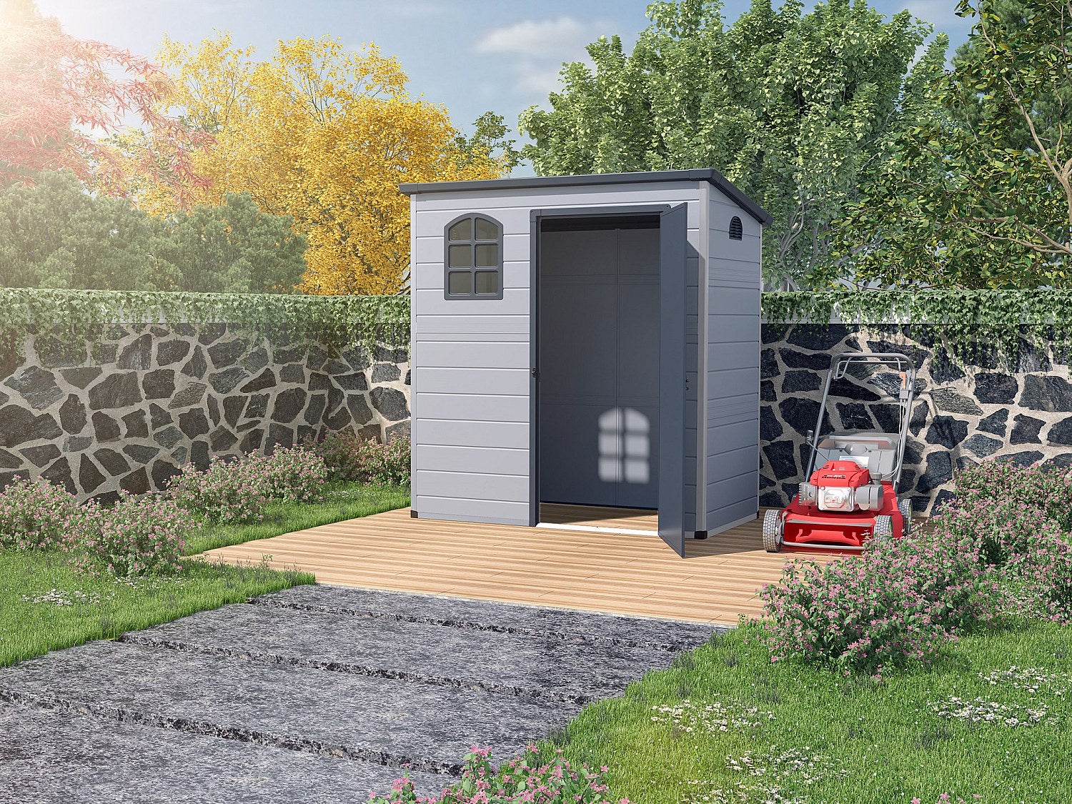 Casetta da giardino 2,12m² in Resina Antracite - NERIO - 2