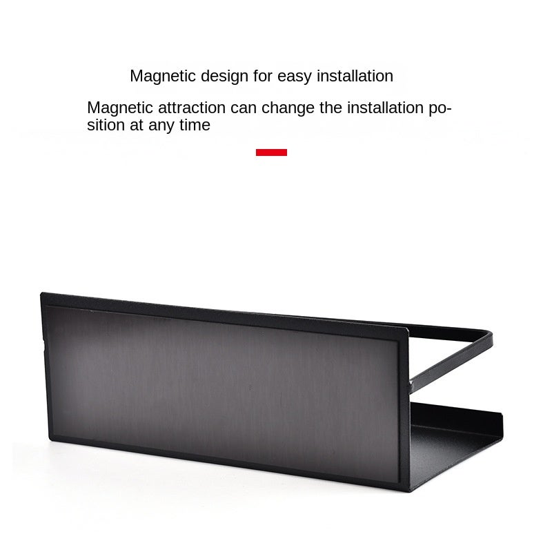 Étagères de Rangement Magnétiques pour Réfrigérateur Lot de 2, Support de Cuisine Sans Perçage en Métal, Solide et Durable, Ensemble Noir & Blanc - 3