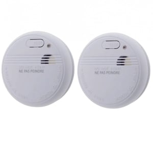 Lot de 2 détecteurs de fumée autonomie 3 ans - pile et accessoires - Otio