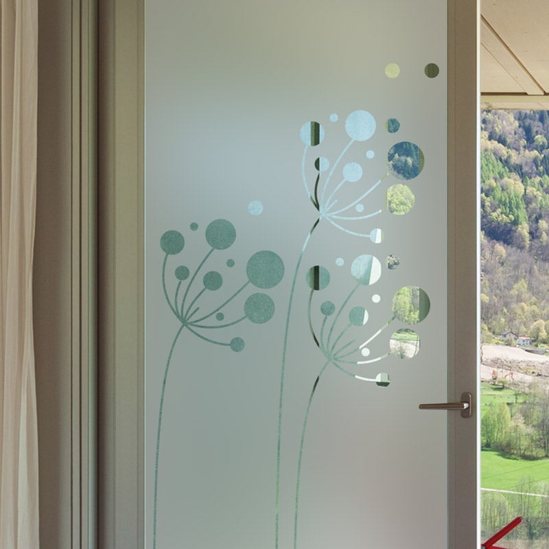 Adesivo porta di doccia Fiori artistici - Sticker adesivo - adesivi murali - 95X35cm - 5