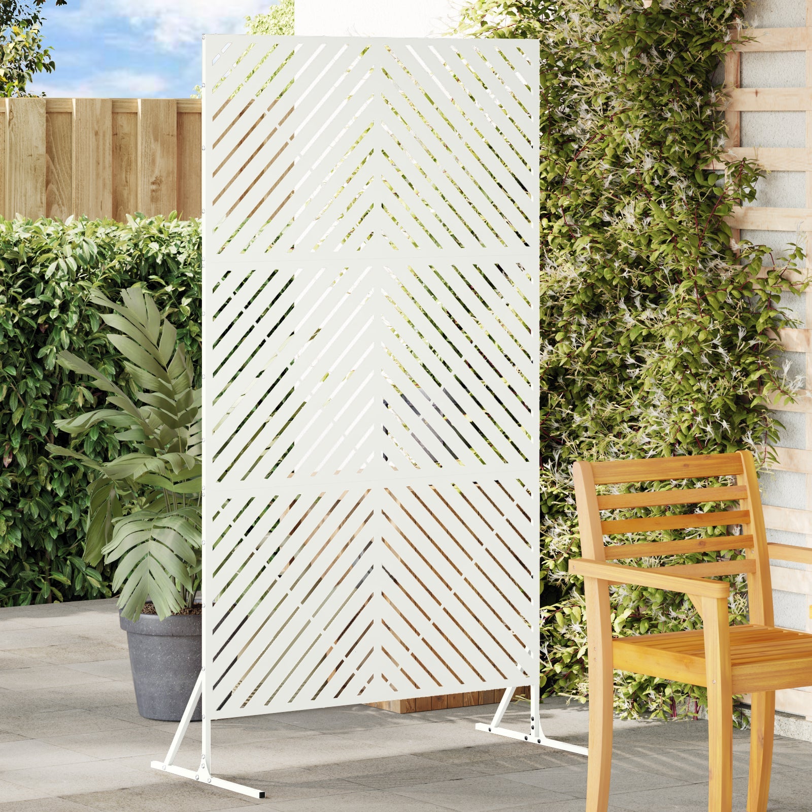 Ekran prywatności Biały 100 x 50 x 180 cm Stal vidaXL