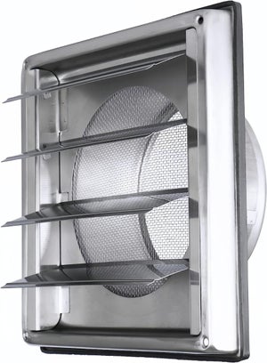 Grille D'Aération Métal Noir 500 X 200 Mm – Avec Écran Anti-Insectes Plat – Neuf