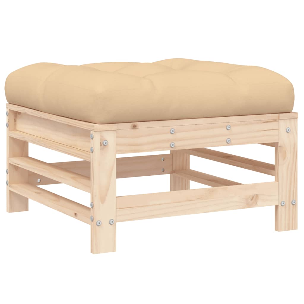 Maison Exclusive - Salon de jardin 3 pcs avec coussins bois massif - 6