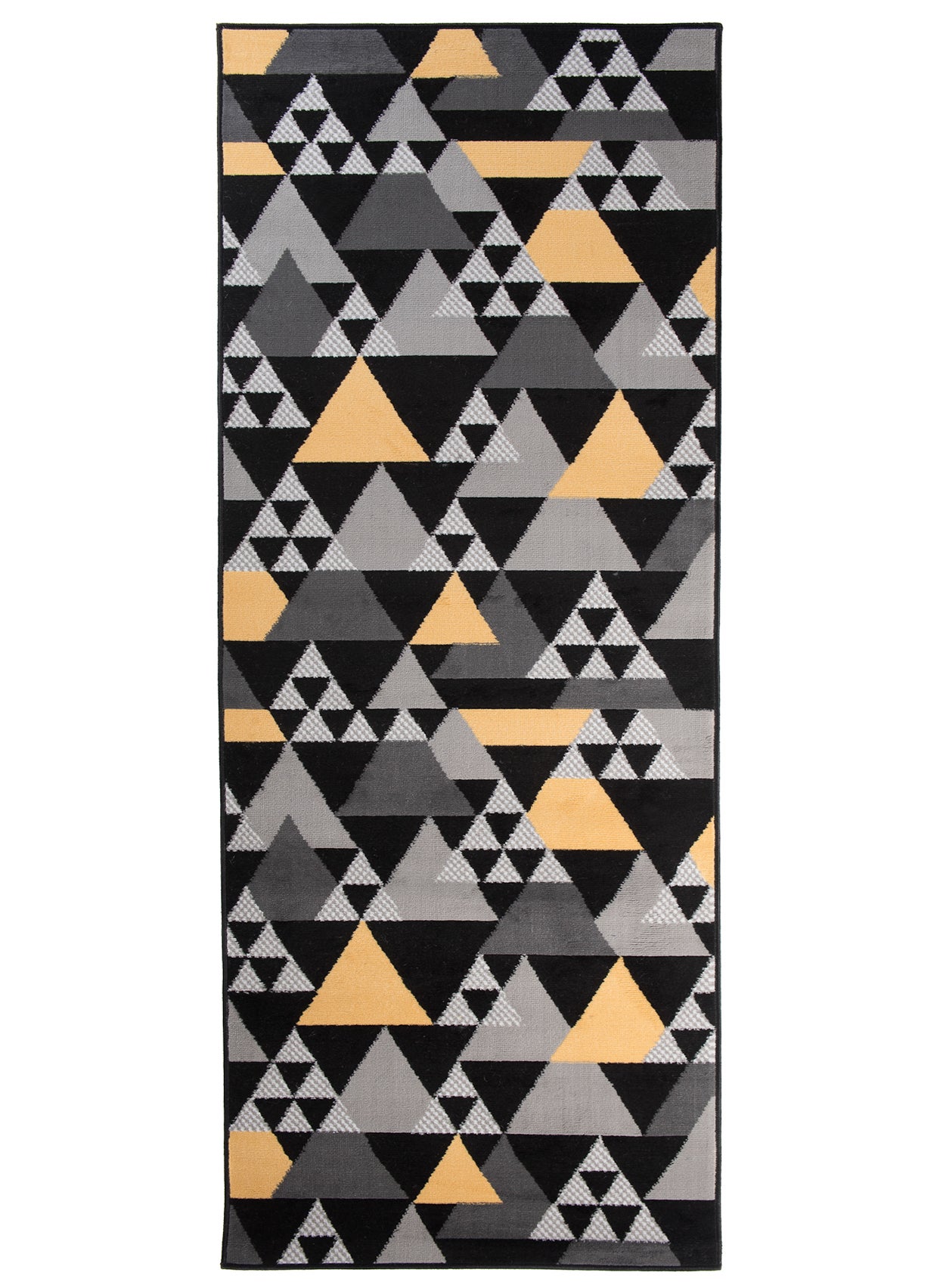 TAPISO Maya Tappeto Passatoia Corridoio Moderno Arancia Grigio Nero Triangolo Mosaico 80 x 300 cm - 2
