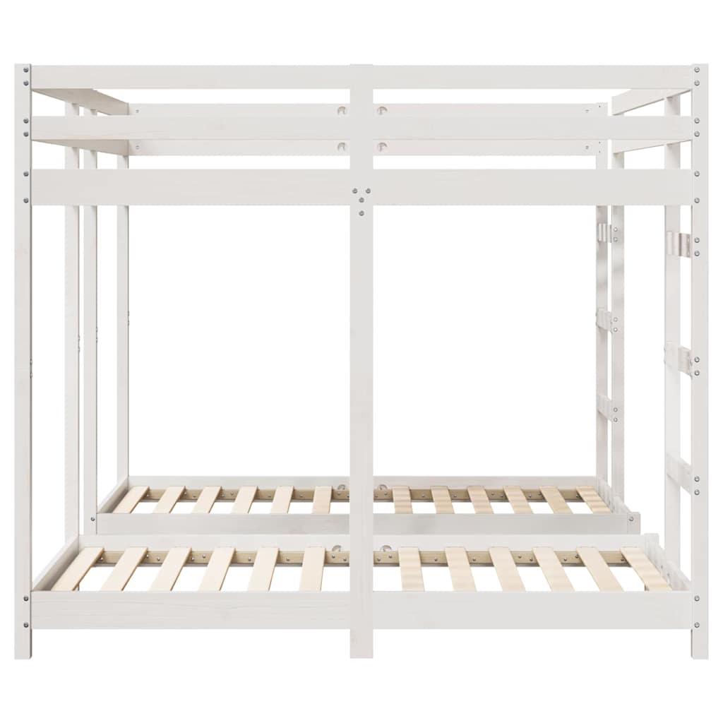 Cadre de lit superposé triple, blanc, en pin massif, 160 × 200 cm - 5