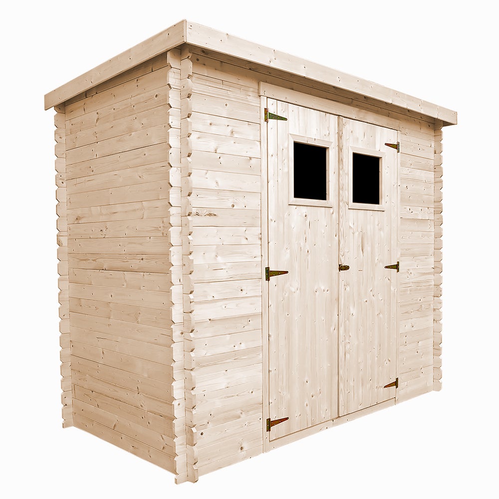 Abri de jardin en bois - Stockage extérieur l239xL142xH200cm/2.63 m2 - Petit abri à outils, Local à vélos - Toit imperméable, fenêtres - TIMBELA M310 - 9