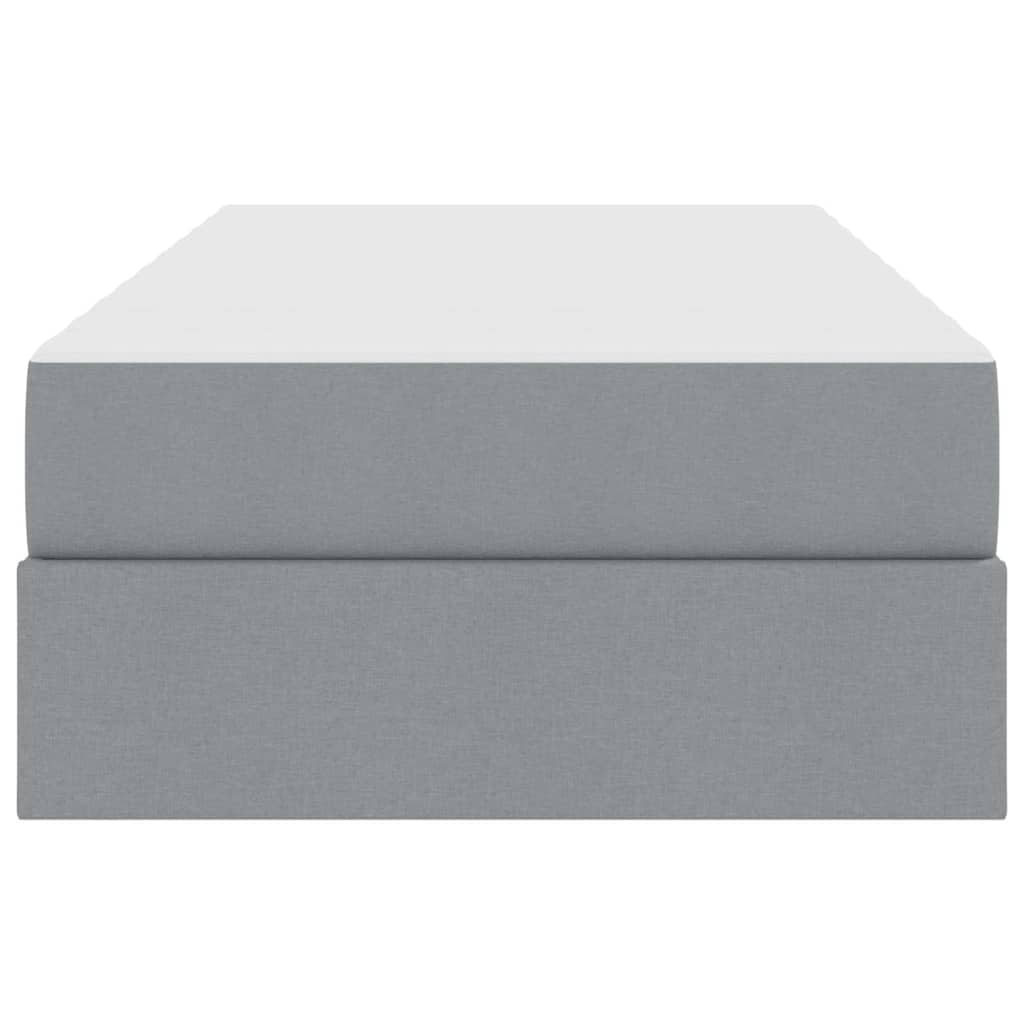 Lit avec rangement et matelas, en polyester gris clair, pour la chambre, 90 × 190 cm - 7