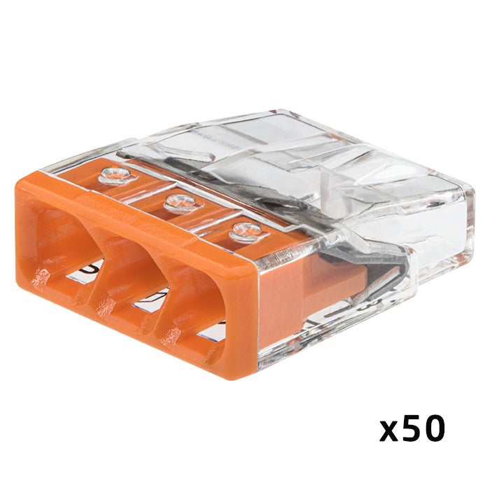 Pot 100 bornes WAGO S2273, connecteurs PUSH WIRE, 400 V, 24 A, boîtier transparent, assortiment 2 à 8 entrées, pot refermable - 3