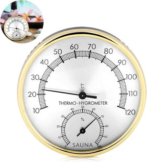 Termoigrometro In Acciaio Inox Per Interni – Misura Temperatura E Umidità, Ideale Per Saune, Sigari E Uffici