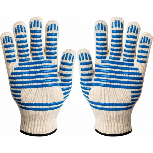 Gants De BBQ Pro - Protection Maxi Chaleur Jusqu'à 500°C | Poignets Longs & Surface Anti-Dérapante | Pour Four, Grill, Cheminée