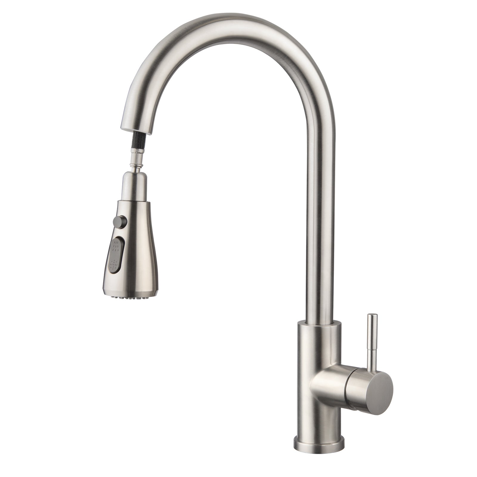 LOVHAUS Robinet de Cuisine Extractible, Mitigeur de Cuisine à 3 Modes, Robinet d'Évier Haute Pression Pivotant à 360°, Acier Inoxydable