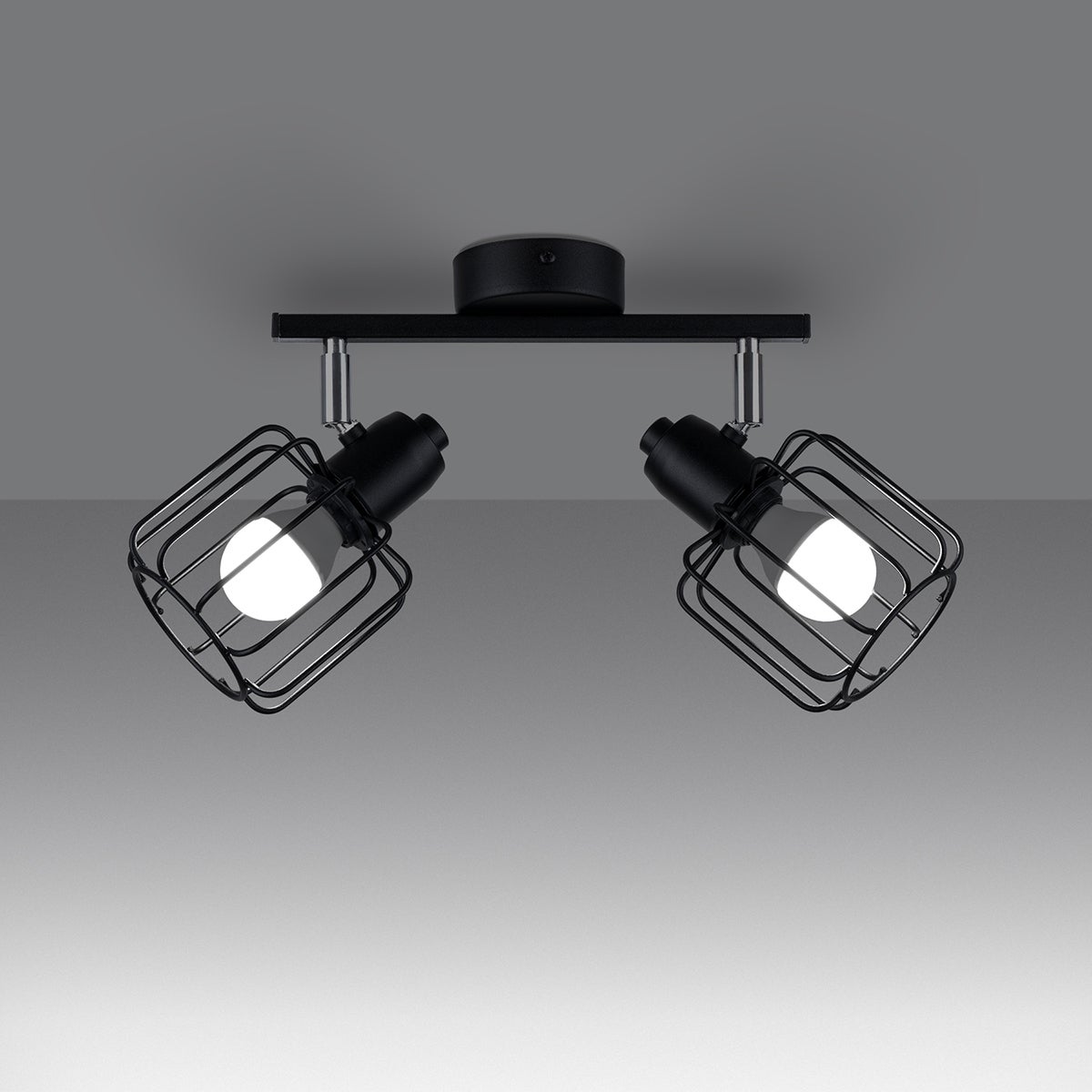 Plafon CELUBI 2 czarny LED 3000K - 27x17x19cm Sollux
