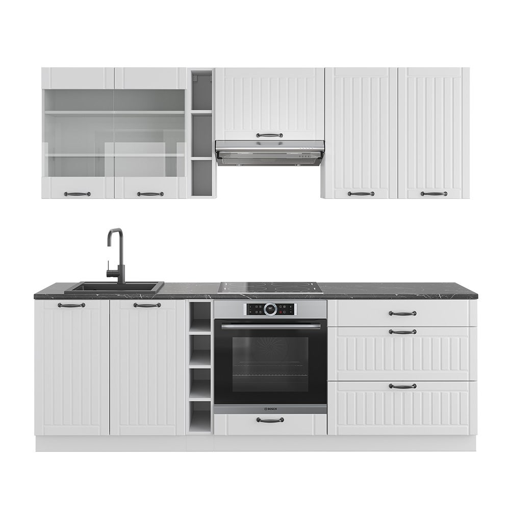 Vicco Cuisine Fame-Line, blanc brillant/blanc, 235cm , PT Chêne | Leroy Merlin