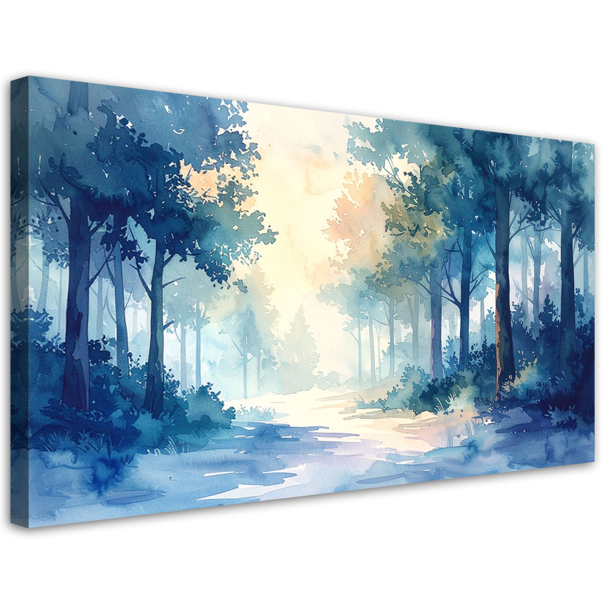 Obraz do salonu sypialni biura, Mglisty Las Pastelowy Krajobraz Natury w Stylu Scandi 100x50