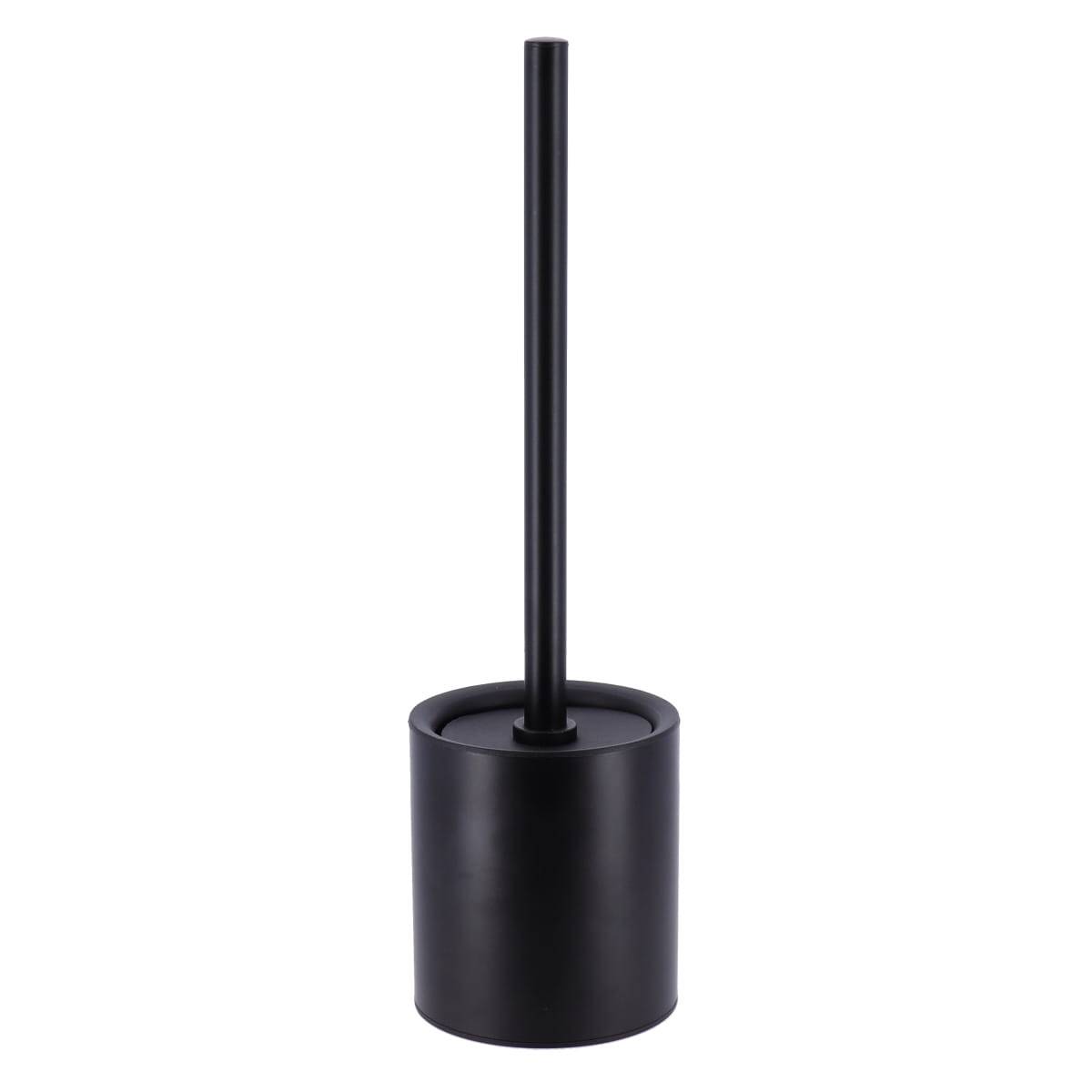 Brosse WC Design En Acier Inoxydable Et Verre - Support Avec Brosse Noire - 36,5 Cm De Haut - Élégant Et Moderne