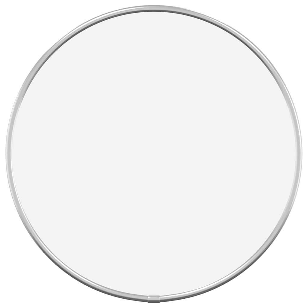Srebrne okrągłe lustro ścienne - 30 cm