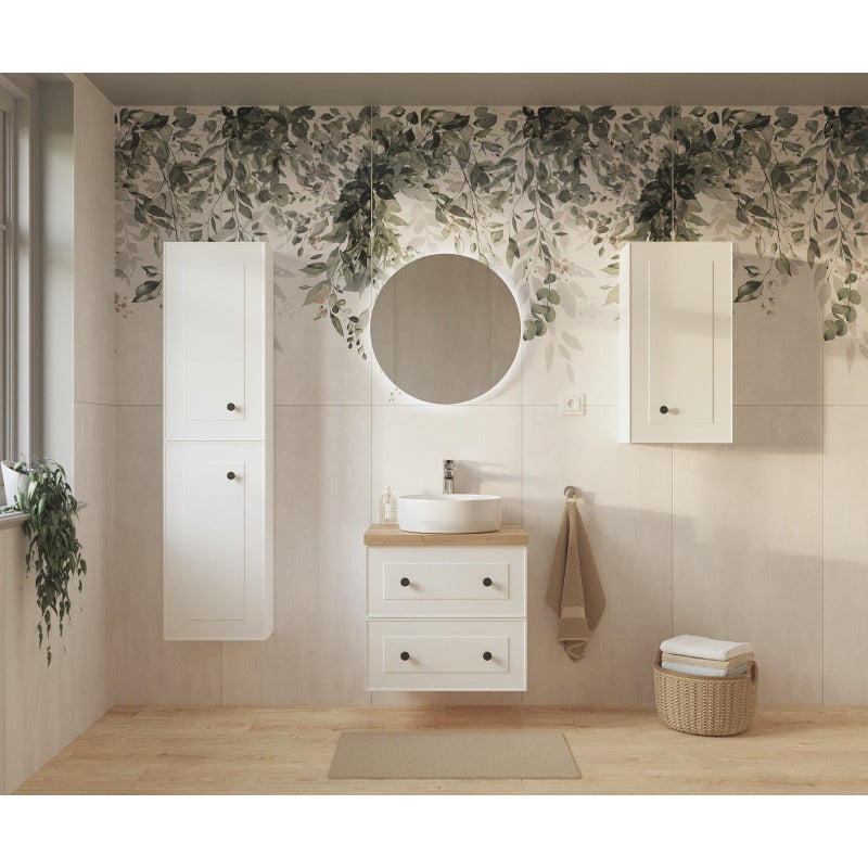 Meuble de salle de bain haut Naturel Forli 40x157x20 cm blanc (FORLIV40BI) - 2
