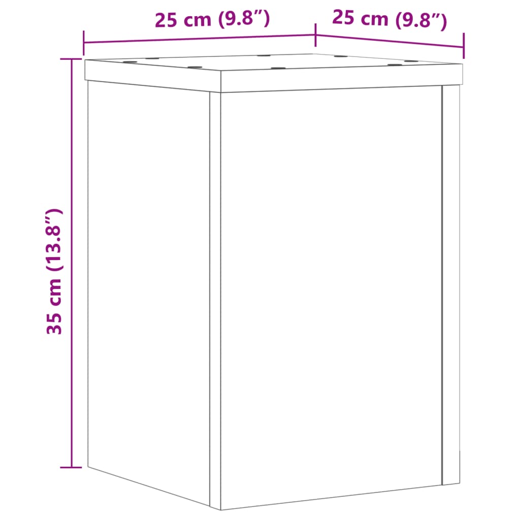 Supports pour plantes 2 pcs gris béton bois d'ingénierie - 4