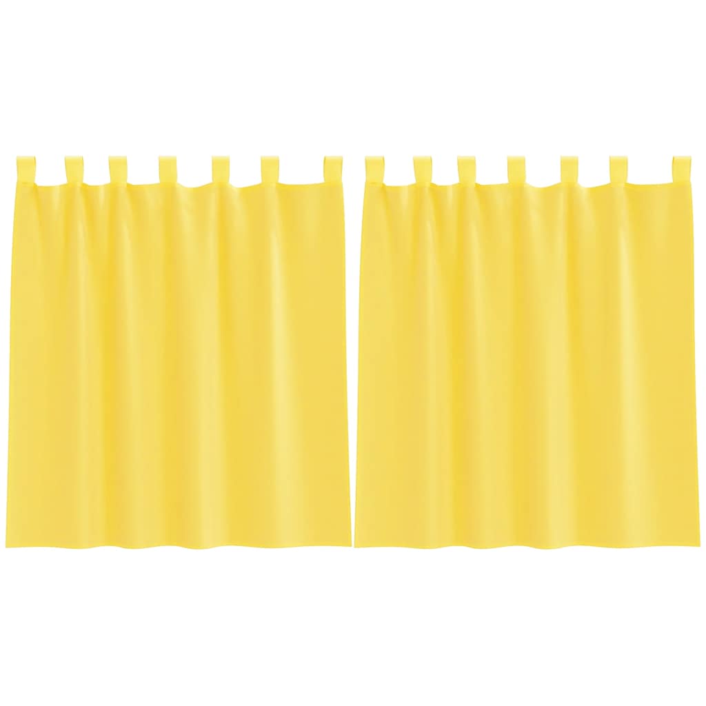 Zasłony woalowe z pętelkami 2 szt. Żółte 140x140 cm