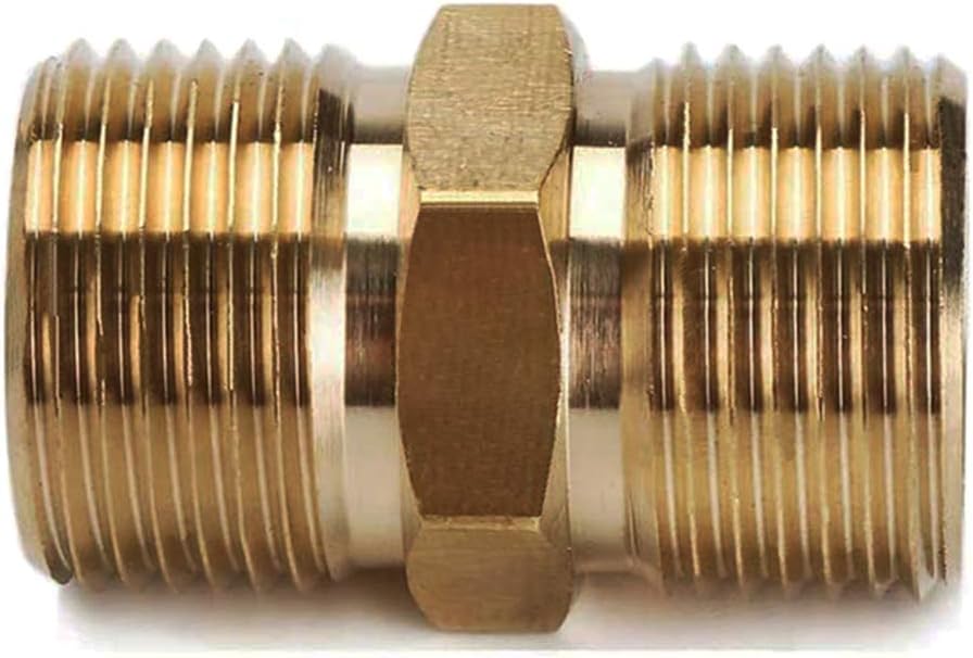 Złącze męskie M22-15 mm do męskiego gwintu zewnętrznego M22-14 mm - mosiądz - adapter do myjki wysokociśnieniowej - do przyłącza węża