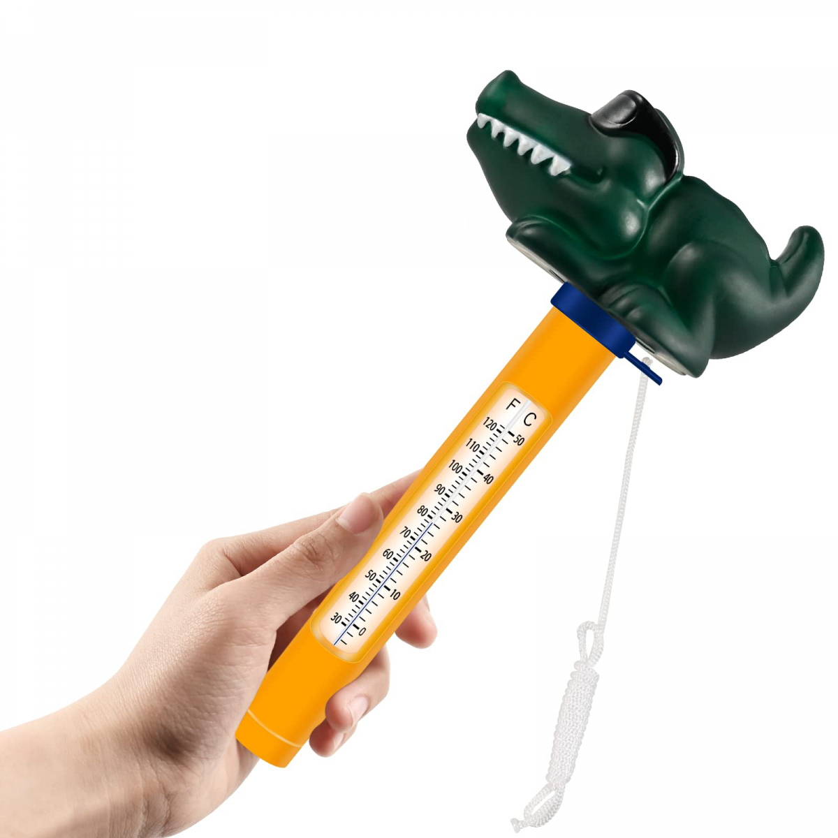 Thermomètre à eau flottant de dessin animé pour piscine, thermomètre flottant (crocodile) - 8