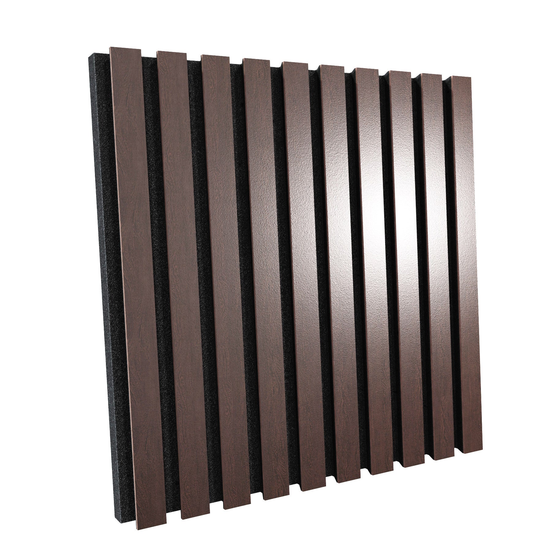 Lot de 4 Panneaux acoustiques insonorisants POLE 50x50x5 cm - 1 m² surf.totale - MDF perforé laminé et mousse acoustique - Wengé - 2