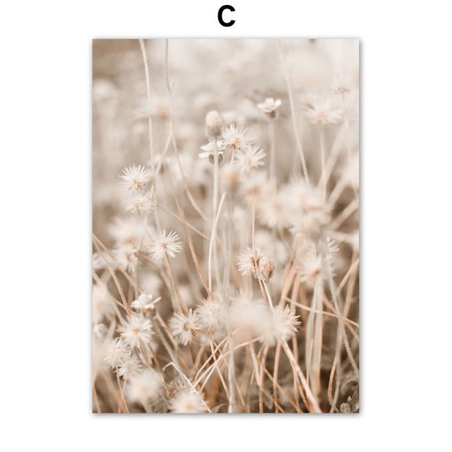 Zestaw 3 nowoczesnych plakatów ściennych, naturalny krajobraz i koci ogon, abstrakcyjny plakat botaniczny, dekoracja w stylu boho, bez ramy, 30 x 40 c - 5