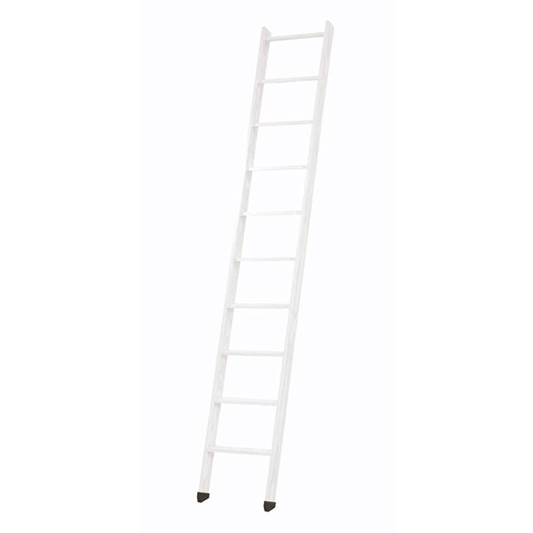 Echelle de meunier rabattable Blanc RAL 9010 10 marches - Hauteur de sol à sol 2,37m - EC-MEZZ-RAB-B-10
