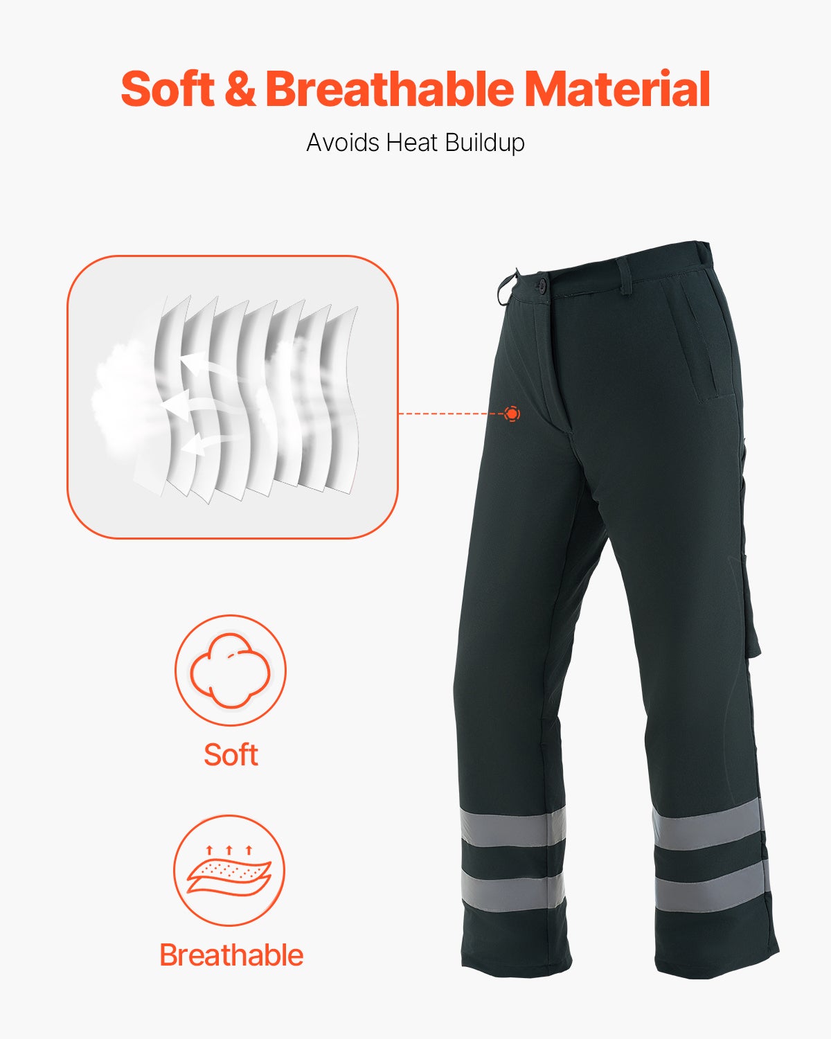 Chaps de tronçonneuse VEVOR classe A, pantalon 8 couches avec ceinture ajustable et poche, protection sécurité pour bûcherons et forestiers, taille M - 4