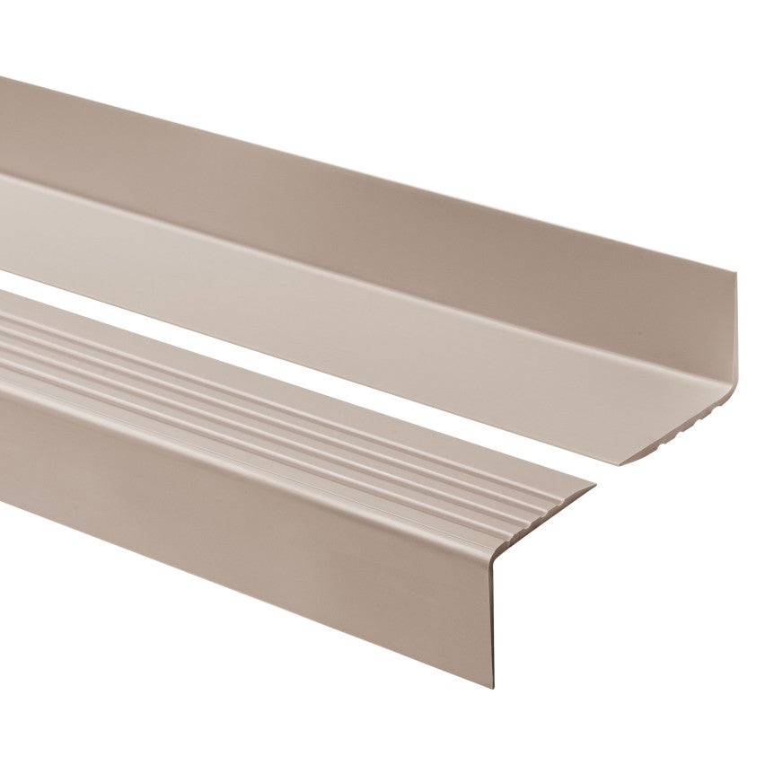 Profil schodowy 50x42 mm PVC na krawędzie stopni antypoślizgowy - 150 cm, beżowy
