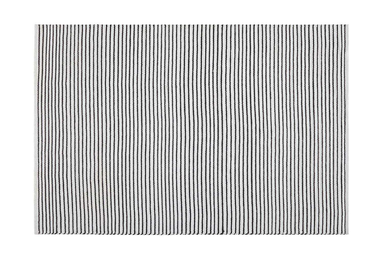 Dywan z PVC Czarny-Biały 160x230 cm – Ręcznie wykonany, Ekologiczny, Do wnętrz i na zewnątrz, Zmywalny i Wodoodporny