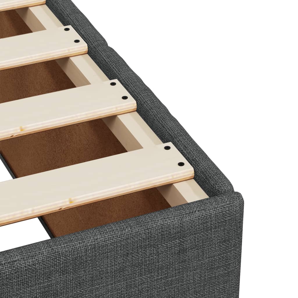 vidaXL Cadre de lit sans matelas gris foncé 200x200 cm tissu - 6
