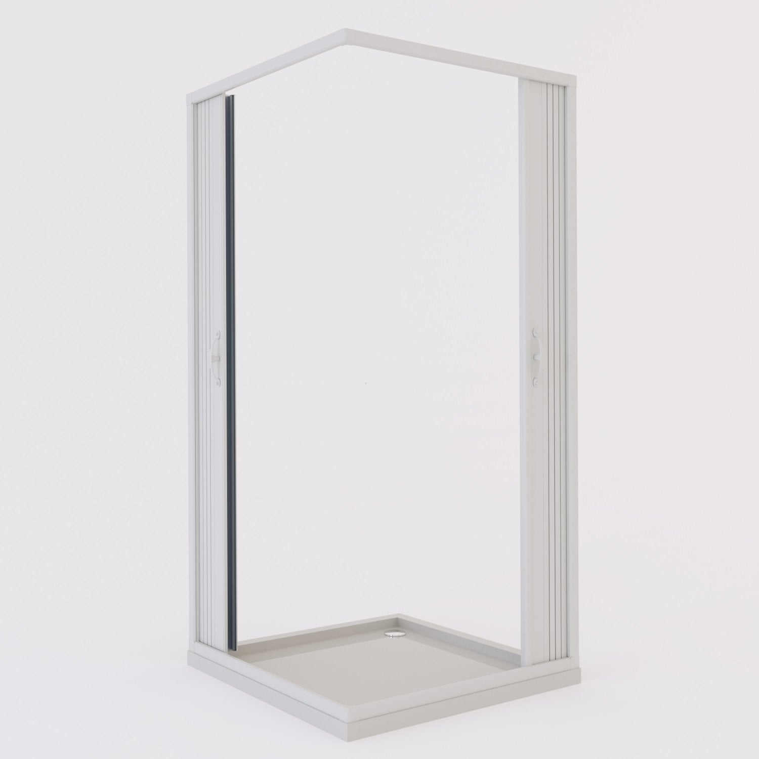 Mampara de ducha plegable de esquina 80x80 CM de PVC mod. Aster con apertura Central - 3