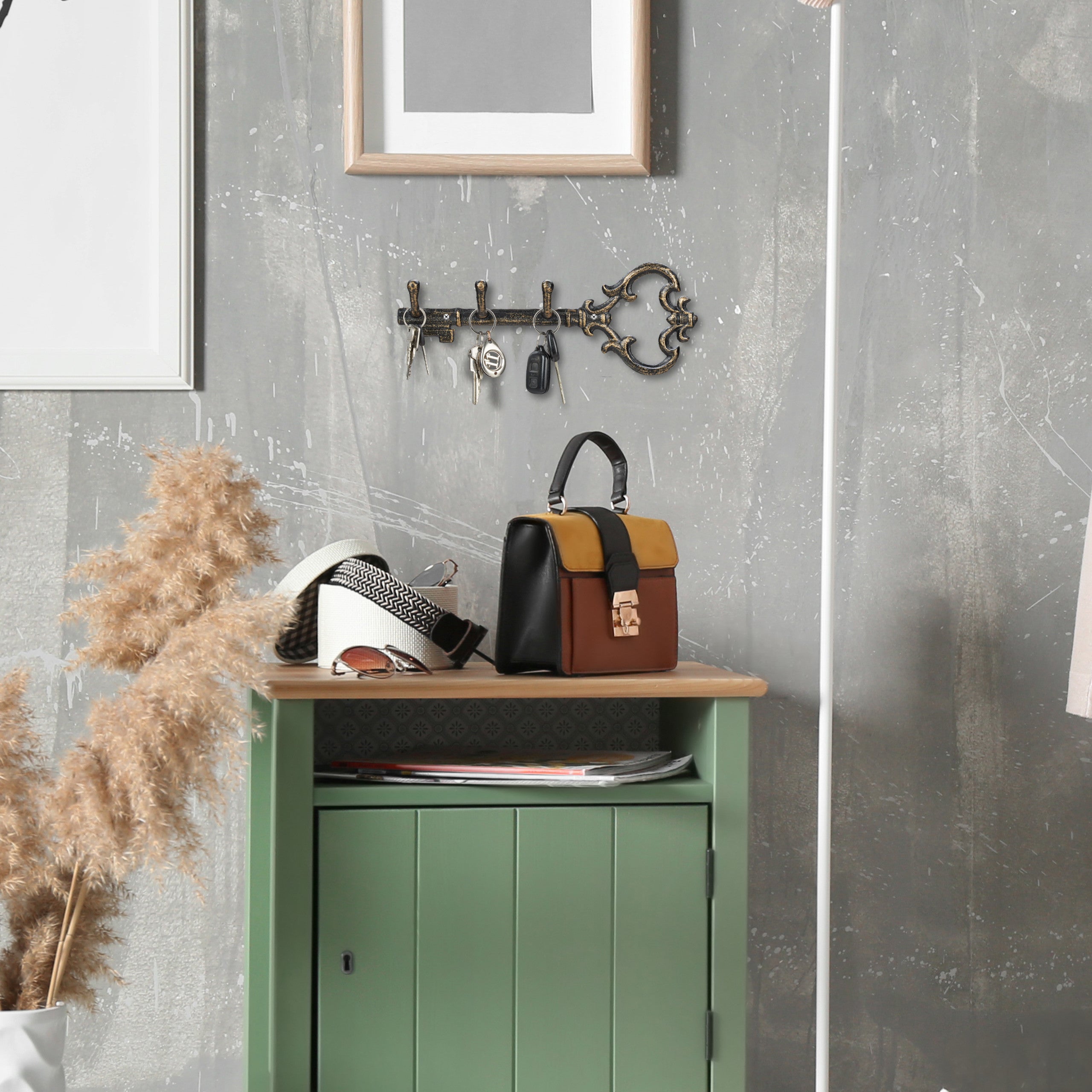 Portachiavi Da Parete EUDUQ - 2 Pezzi Con 6 Ganci, Autoadesivo, Per Chiavi E Oggetti (Nero/Bianco) - Foto 7