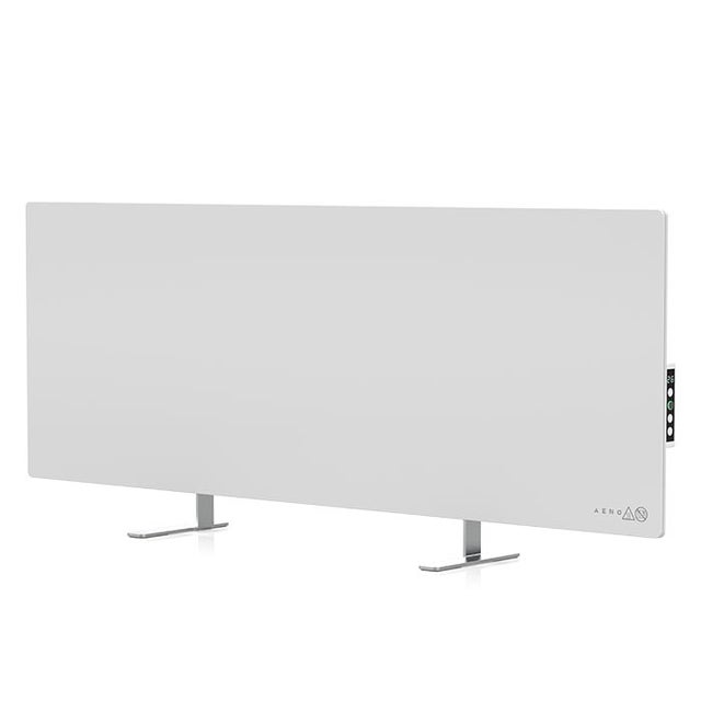 Radiateur LED AENO, 700 W, verre trempé, écran LED, mode SMART, contrôle via application, sécurité enfant, design ultra-fin blanc
