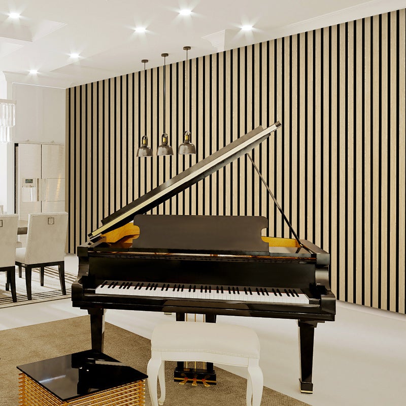 2x bois Panneaux acoustiques en bois 120*60*2,1 cm Panneaux en bambou, panneaux muraux 3D Revêtement mural en bois véritable - 7
