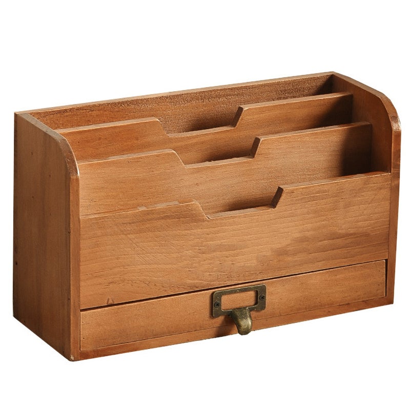 Étagère De Bureau En Bois - Range-livres Compact - 40x25x26 Cm - Idéale Pour CDs, Documents, Décoration